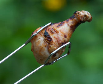 Barbeque and tongs
