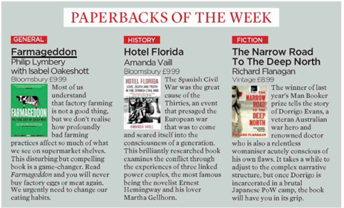 Farmageddon reviewed as paperback of the week
