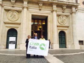 Outside the Italian Parliament in Rome