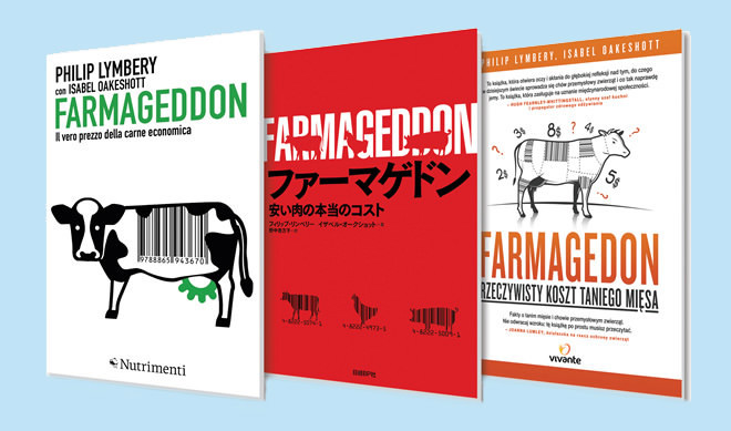 Book covers for Farmageddon in Italian, Japanese and Polish