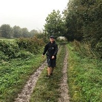 Jo Bell running outdoors