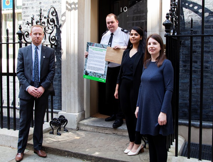 Compassion in World Farming submitting a Food System petition to 10 Downing Street